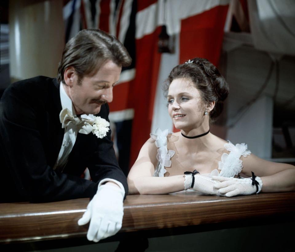 Pickup on television in Jennie as Randolph Churchill, with Lee Remick as his wife Jennie -  Fremantle Media/Shutterstock