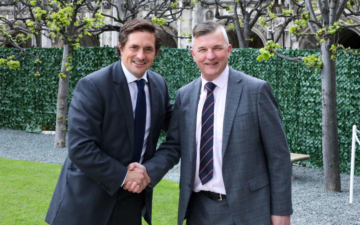 Craig Jones (right) of Fighting With Pride charity which campaigned for monument with Johnny Mercer, the veterans minister