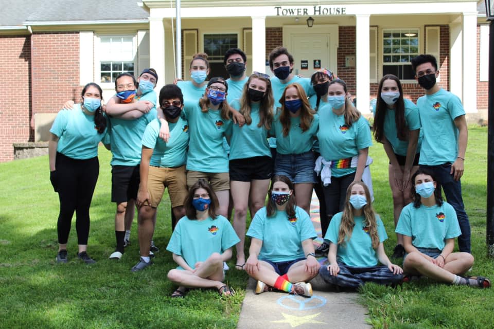 Pictured are members of Fran’s House, also known as Tower House, a gender neutral housing facility at Bucknell University, which was allegedly attacked by ex members of a banned fraternityFacebook/Fran’s House