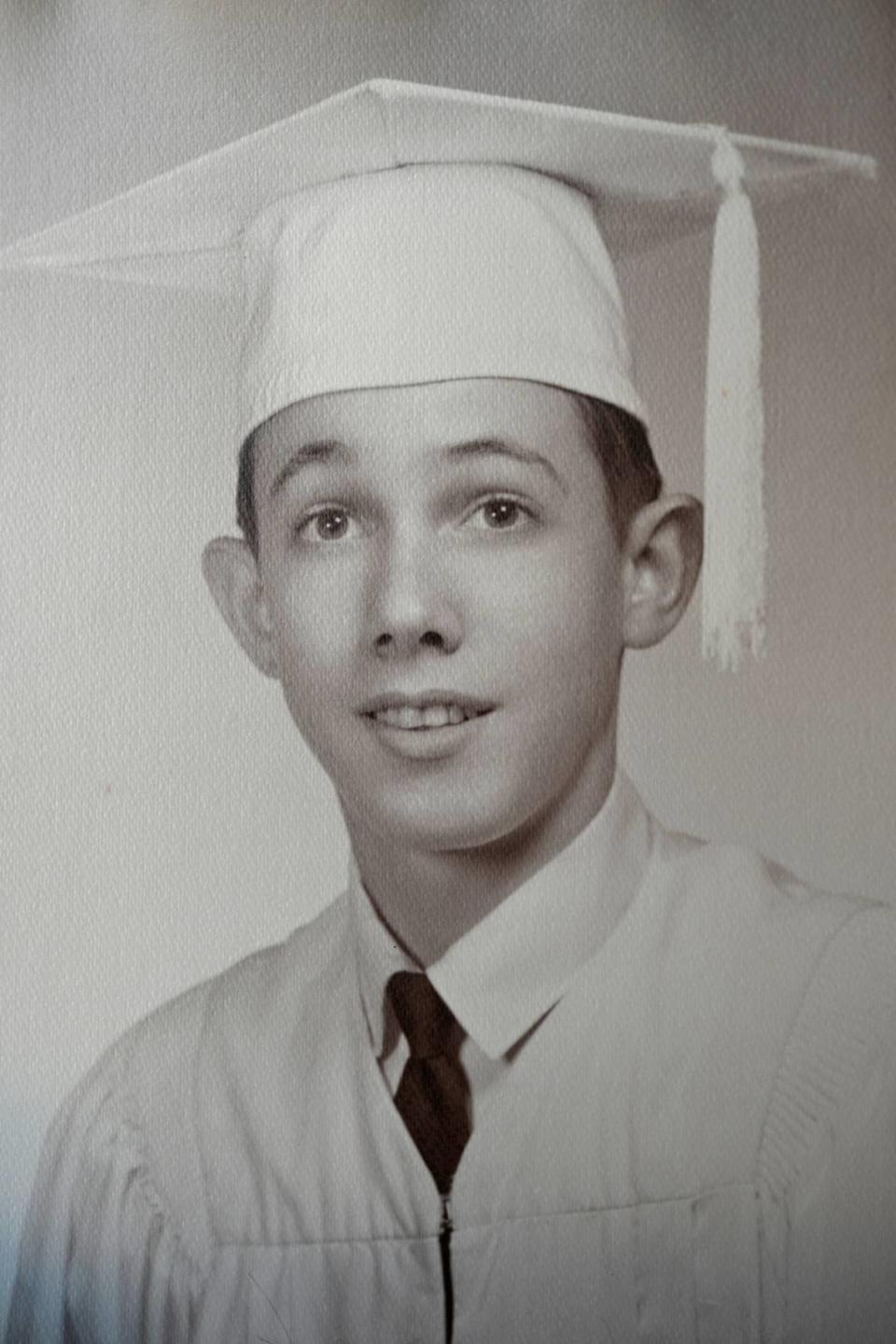Warren Barrett in his 1967 graduation photo from Coral Park Senior High School, a few years before struggles with mental illness derailed his life.