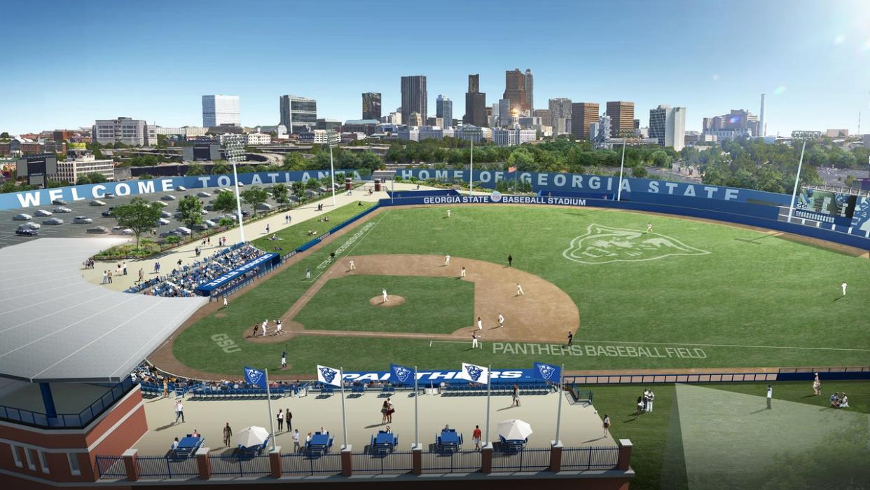 <div>The Georgia State Panthers released this rendering of a proposed baseball stadium in Downtown Atlanta.</div> <strong>(Georgia State University)</strong>