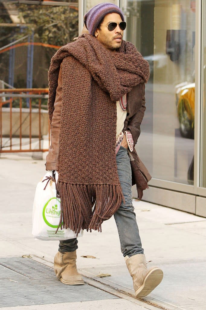 Lenny Kravitz Is Ready for the 1st Day of Fall With His Infamous 'Big Scarf'