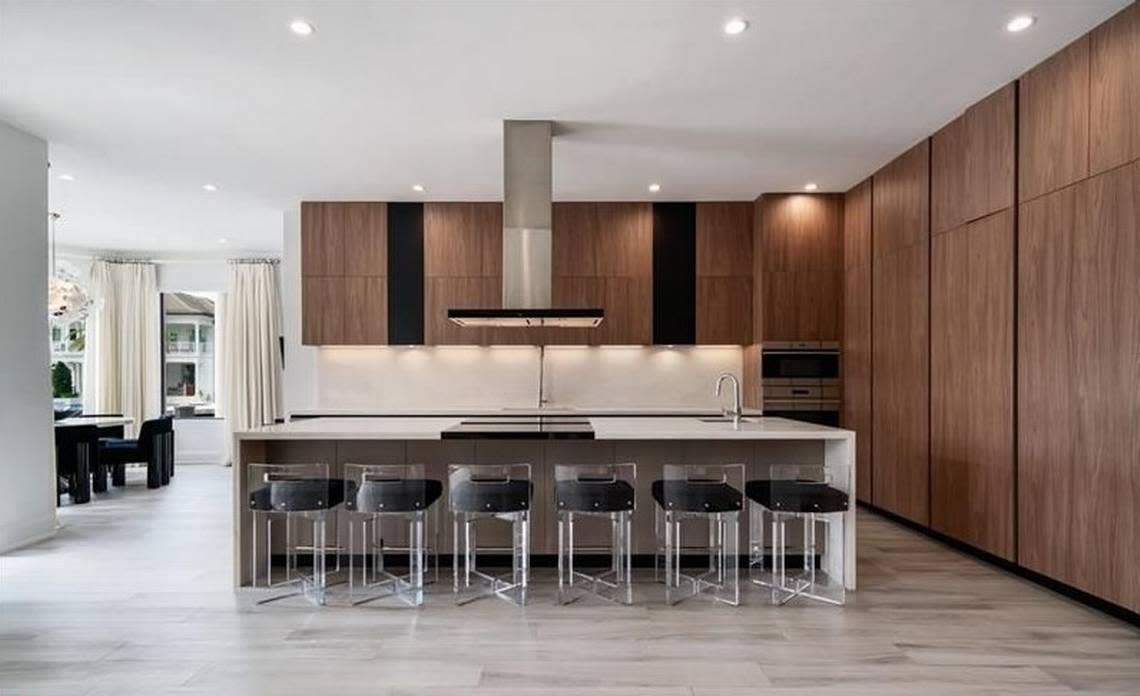 The house sits on Compass Lane in Fort Lauderdale’s Bay Colony neighborhood. This is a photo of the kitchen. Compass Florida, MLS