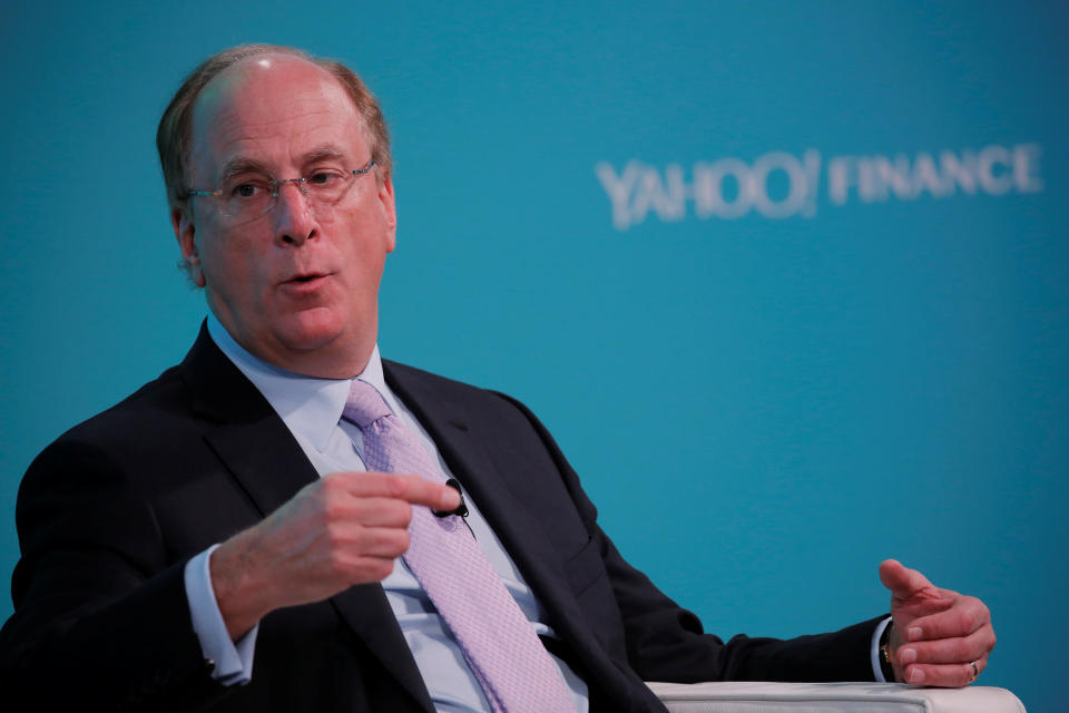 Larry Fink, Chief Executive Officer of BlackRock, takes part in the Yahoo Finance All Markets Summit in New York, U.S., February 8, 2017. REUTERS/Lucas Jackson