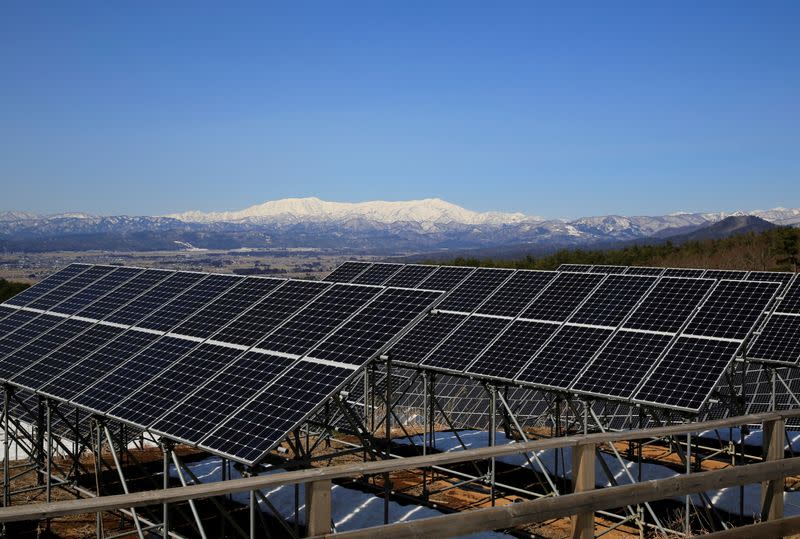 Aizu Electric Power's Oguni solar power station is pictured in Kitakata