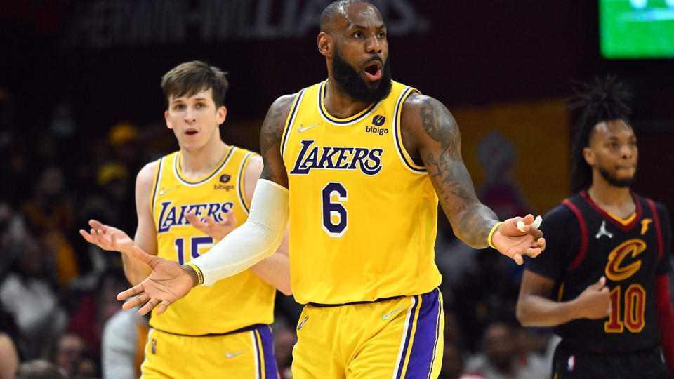 With injuries piling up, LeBron James and the Lakers are at risk of missing the playoffs entirely. (Photo by Jason Miller/Getty Images)