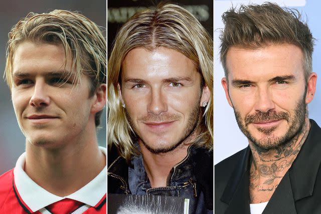 <p>Neal Simpson/EMPICS via Getty; Steve Finn/Getty; Stephane Cardinale/Getty</p> David Beckham in 1998; David Beckham in 2003; David Beckham in 2022