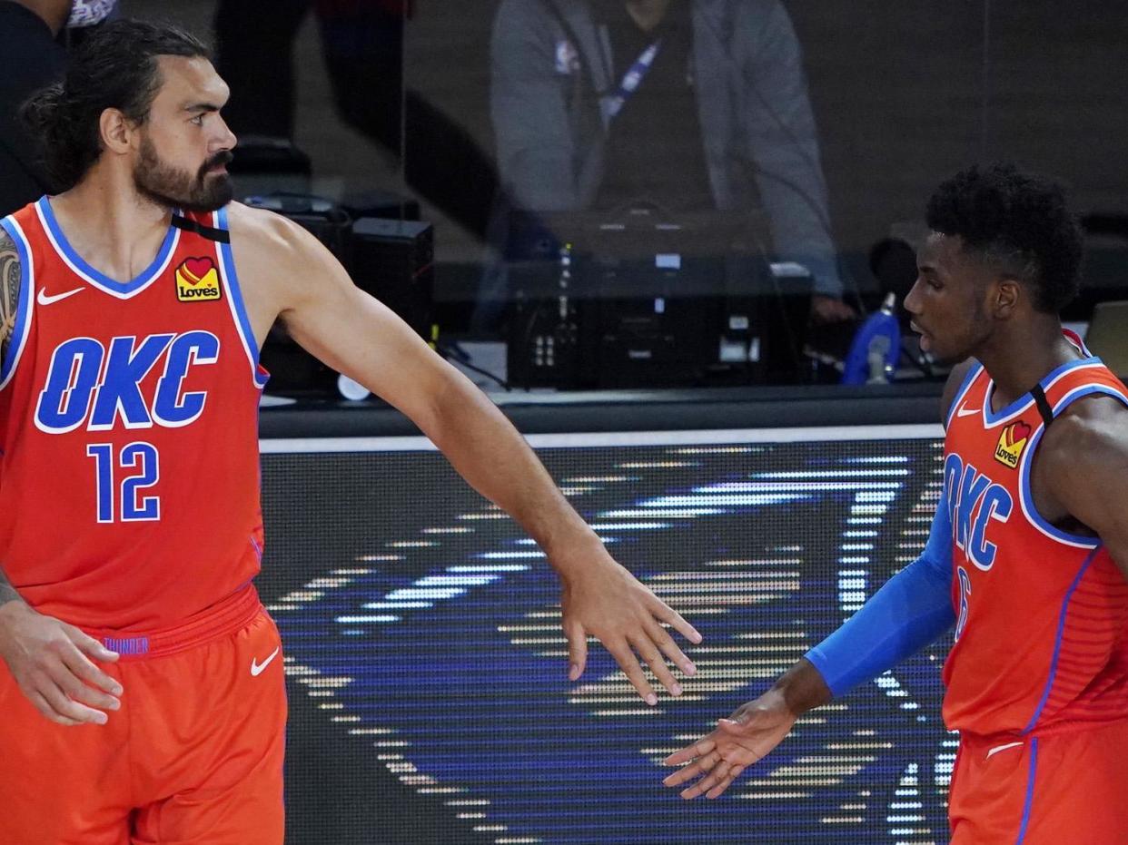 Oklahoma City team-mates Steven Adams (left) and Hamidou Diallo: Getty Images