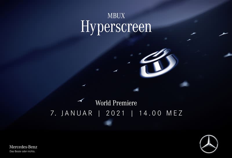 賓士預告將在1月7日發表MBUX Hyperscreen資訊娛樂系統。（圖／翻攝自Mercedes-Benz官網）