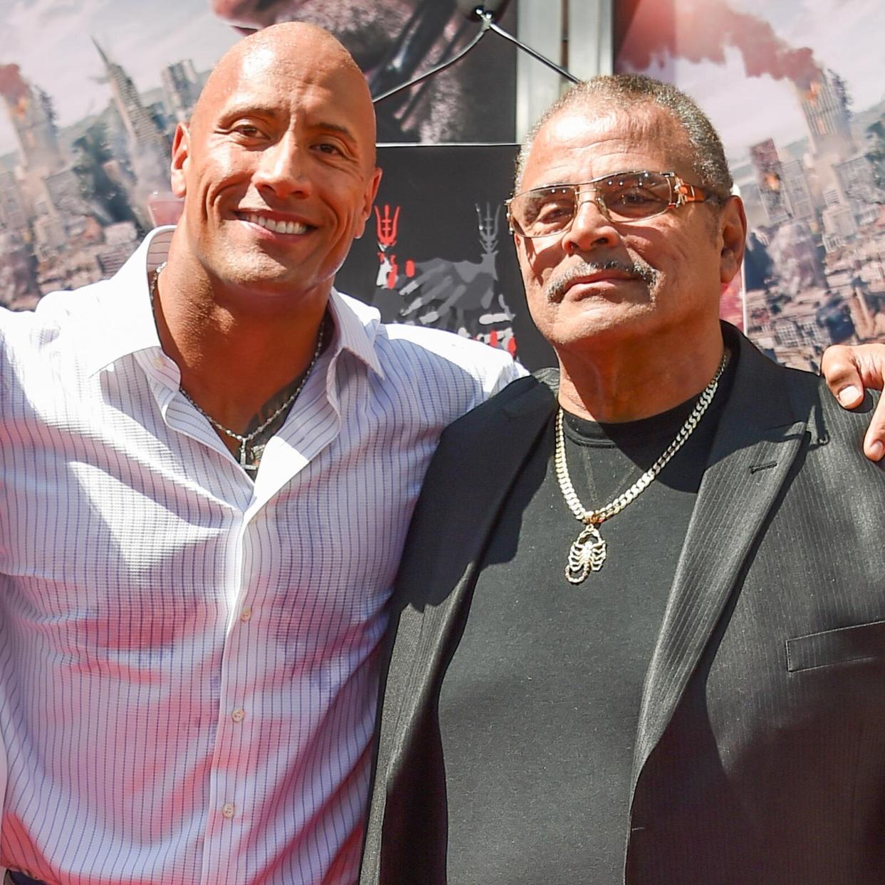 Dwayne Johnson and Rocky Johnson