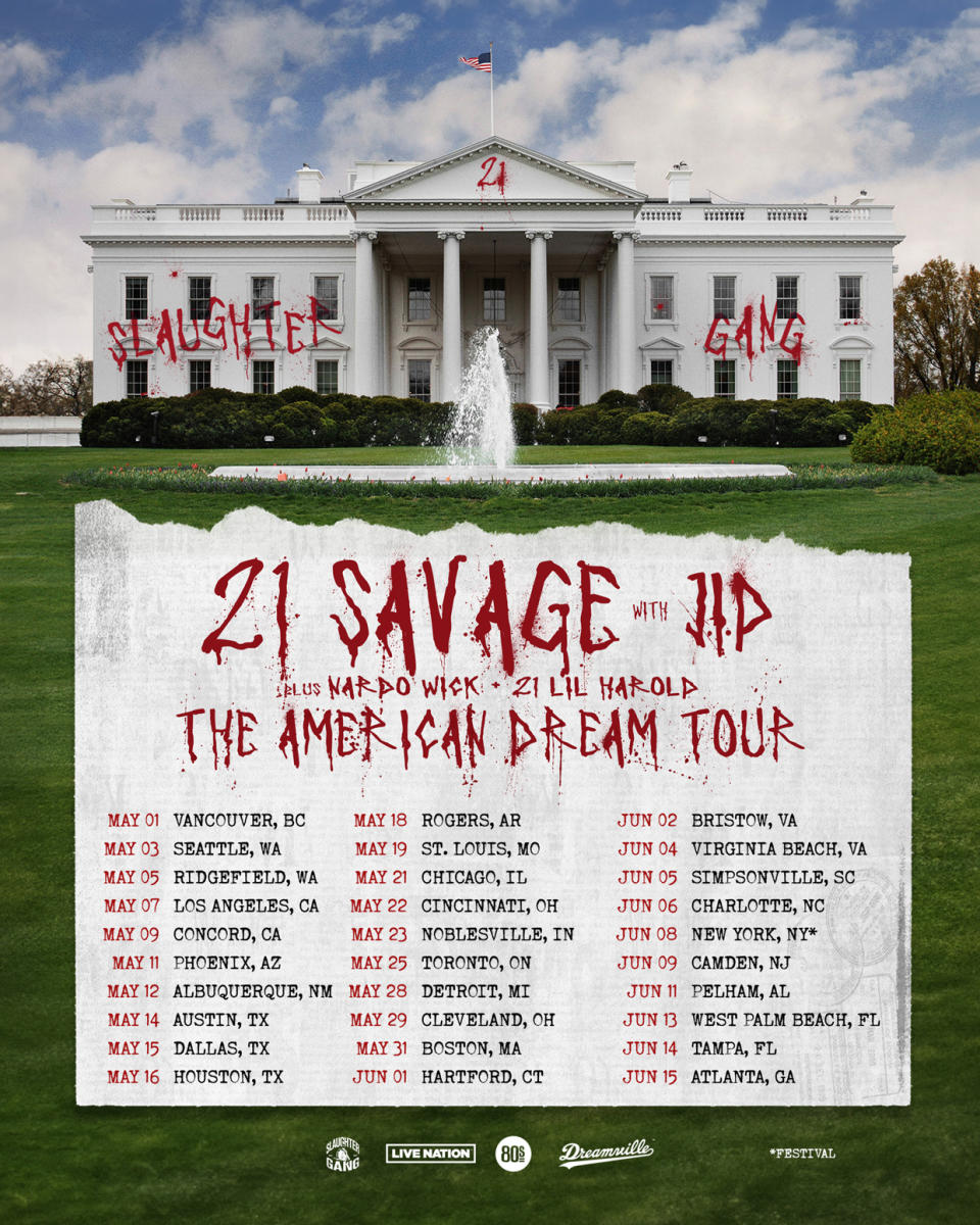 21 Savage Announces 2024 American Dream Tour Featuring JID See the Dates