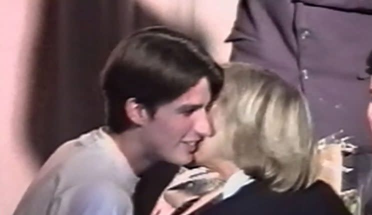 Emmanuel Macron and his then teacher Brigitte Trogneux