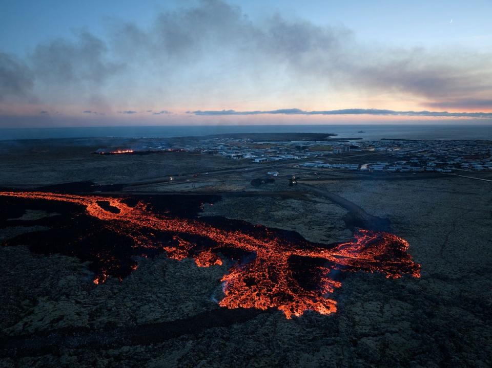 Director of civil defence Vidir Reynisson said the 'worst case scenario' had happened when a second fissure opened up inside defence barriers (AFP via Getty Images)