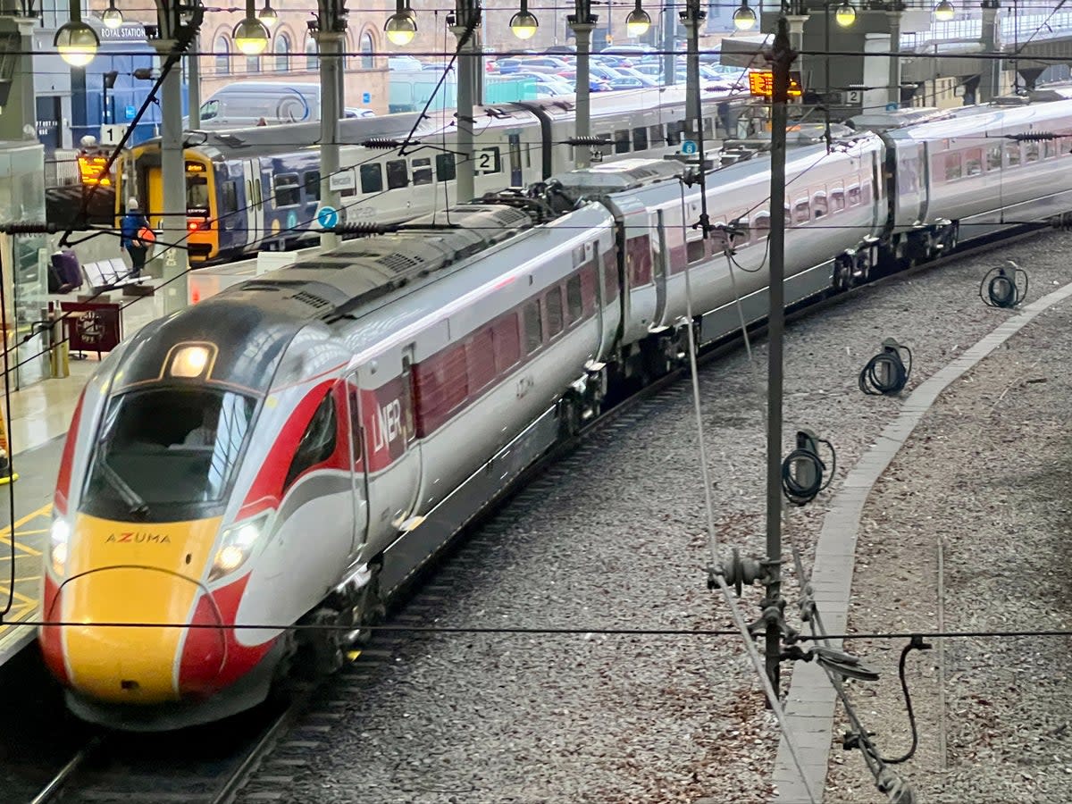 Going places? LNER Azuma express at Newcastle station, with a Northern train in the background (Simon Calder)