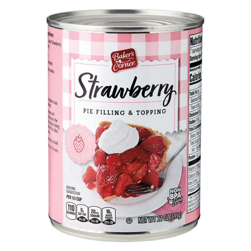 Baker's Corner Strawberry Pie Filling<p>Aldi</p>