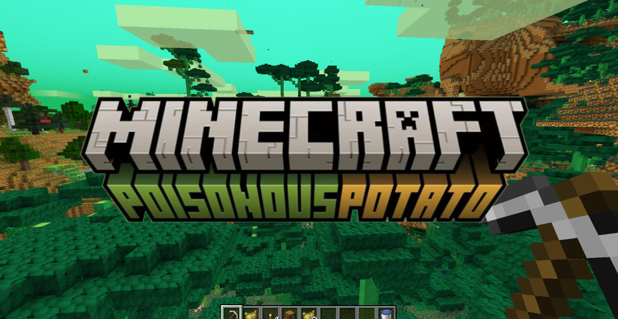  The logo for the gag Poisonous Potato update in Minecraft. 