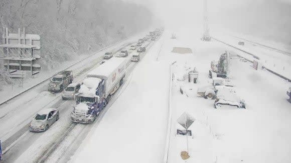 Snow backups on I-95