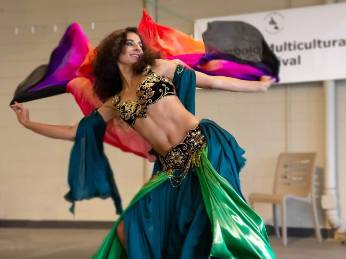 Oksana Makarenko is a professionally trained belly dancer who came to St. John's following the Russian invasion of Ukraine in March. (Submitted by Oksana Makarenko - image credit)