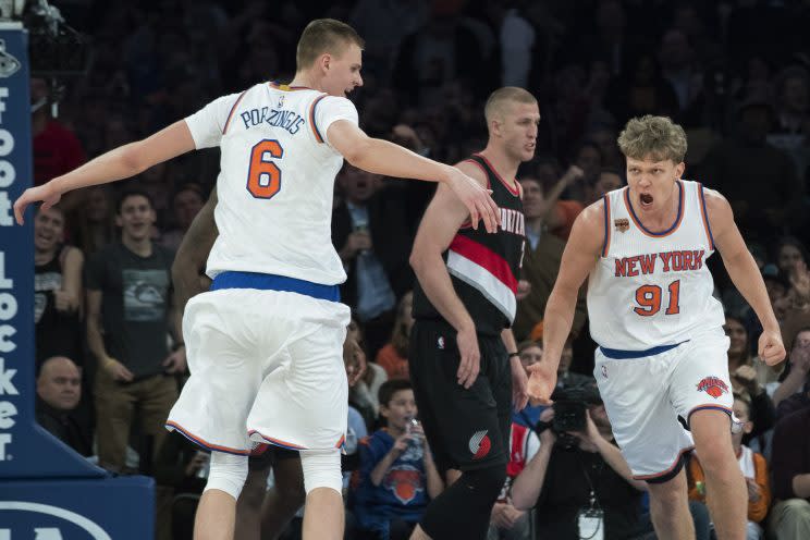 The New York Knicks have new reasons to shout. (Associated Press)