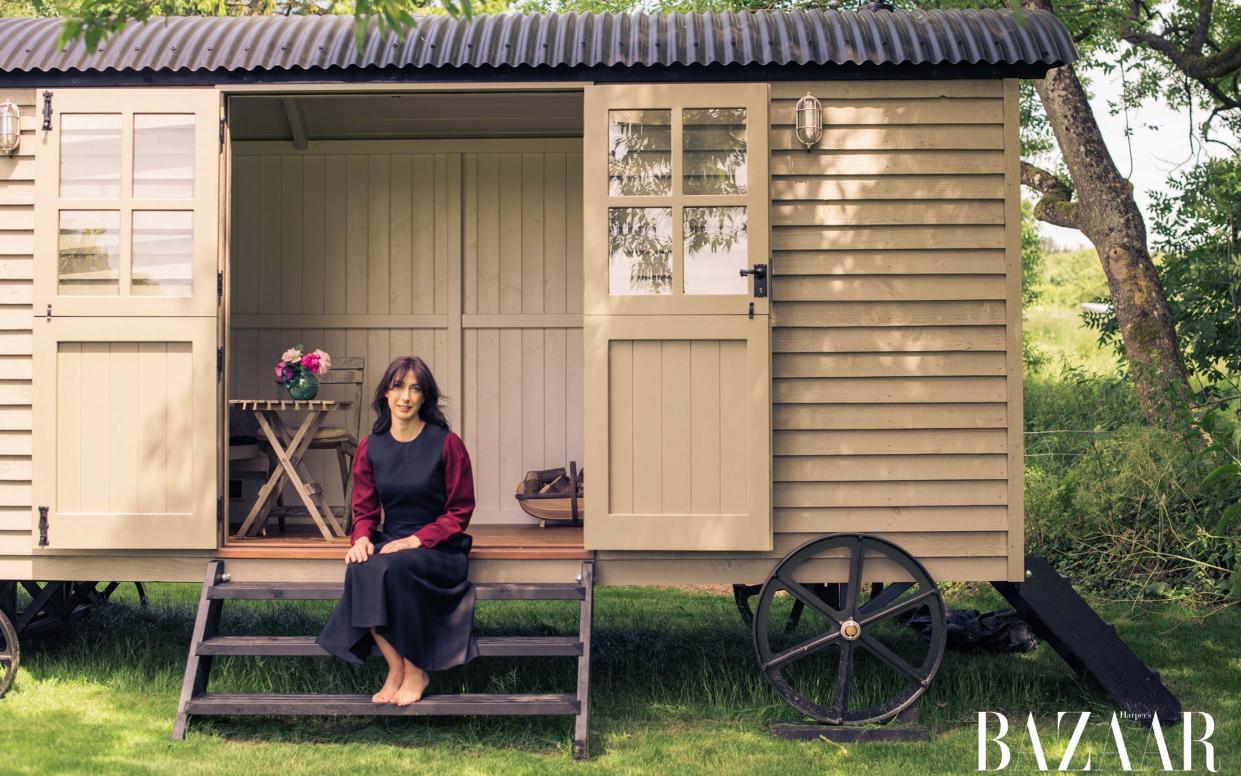 Samantha Cameron enjoying her 'designer shed' in the September issue of Harper’s Bazaar, on sale 4th August - Harry Cory Wright/Harper’s Bazaar