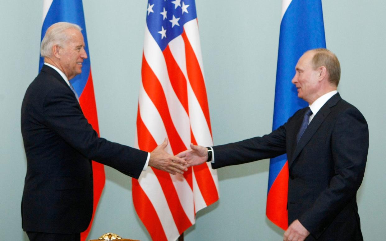 Biden, who has sought to take a tougher line on Russia than his predecessor, met Putin in Moscow in 2011 - AP