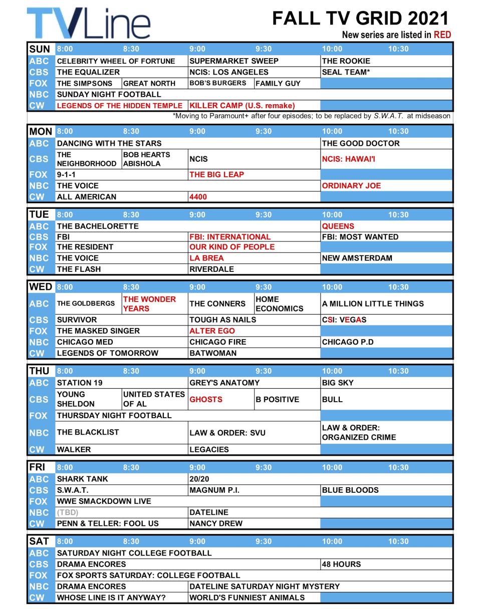 Fall Tv Grid