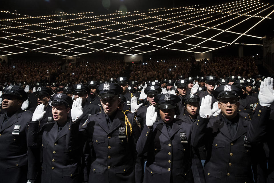 New police officers being sworn in