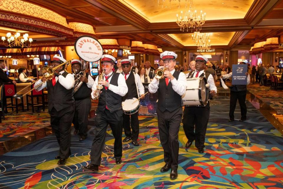 A band plays through the Beau Rivage Resort & Casino in Biloxi for the 25th anniversary in March. A new report ranks he Beau Rivage as the favorite casino outside of Las Vegas.