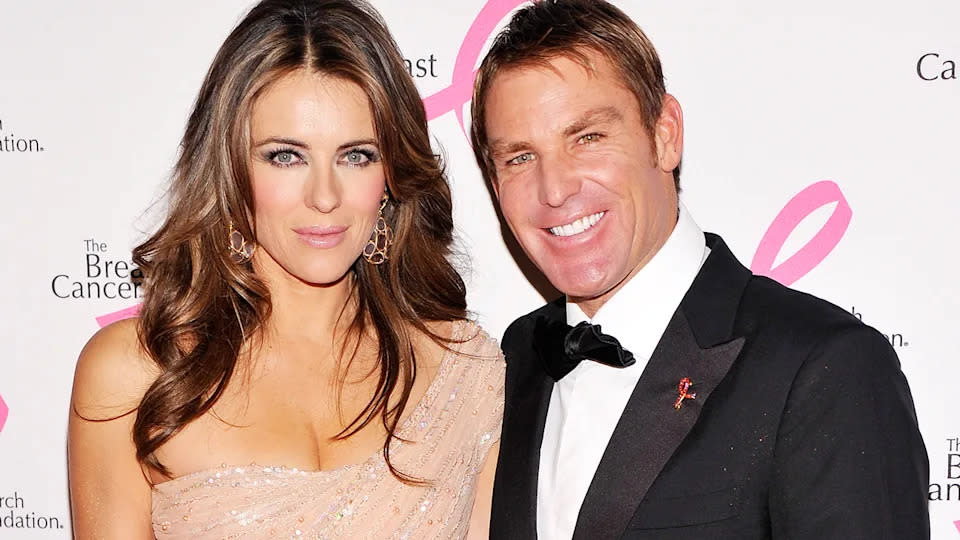 Pictured here, Elizabeth Hurley and Shane Warne during their time together as a couple.