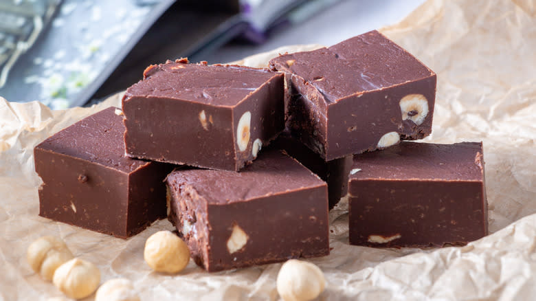 Chocolate fudge with nuts