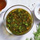 <p>Pick your favorite herb (or two!) to feature in this easy lemon-herb vinaigrette that's perfect tossed with grilled veggies.</p> <p> <a href="https://www.eatingwell.com/recipe/7892659/lemon-herb-vinaigrette/" rel="nofollow noopener" target="_blank" data-ylk="slk:View Recipe" class="link ">View Recipe</a></p>