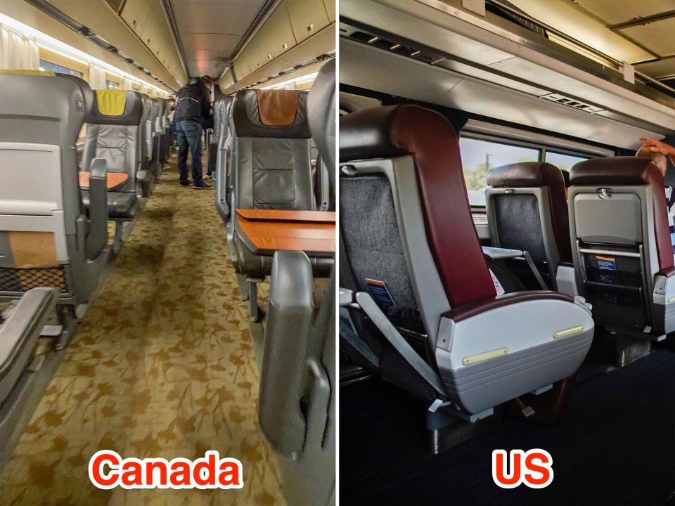 Business Class train travel in Canada and the US