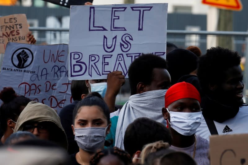 Banned demonstration in Paris in memory of Adama Traore in Paris