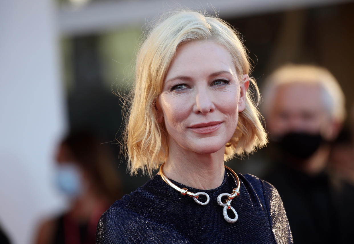 VENICE, ITALY - SEPTEMBER 02: Jury President Cate Blanchett walks the red carpet ahead of the Opening Ceremony and the "Lacci" red carpet during the 77th Venice Film Festival at  on September 02, 2020 in Venice, Italy. (Photo by Elisabetta A. Villa/WireImage,)