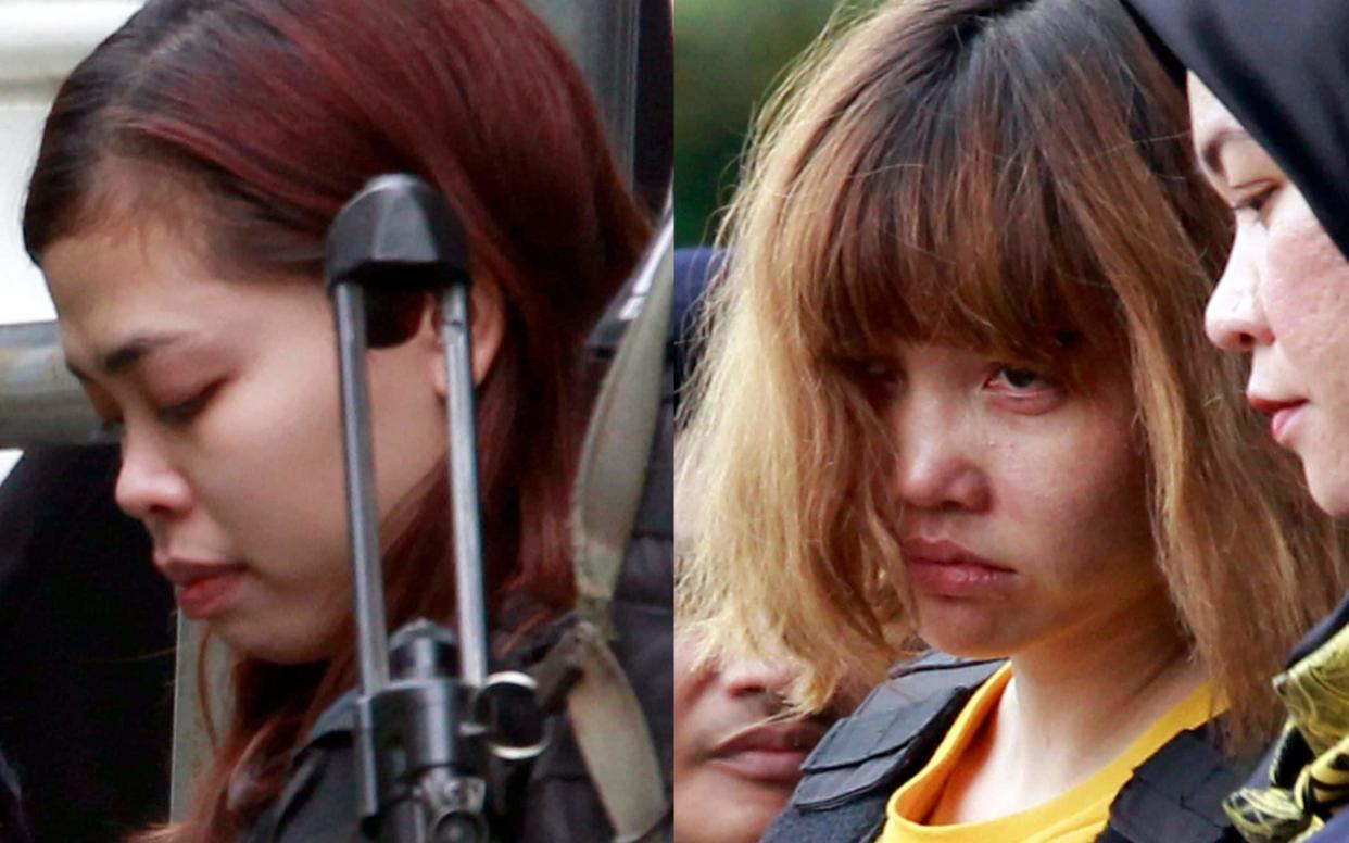 Indonesian suspect Siti Aisyah, left, and Vietnamese suspect Doan Thi Huong - AP