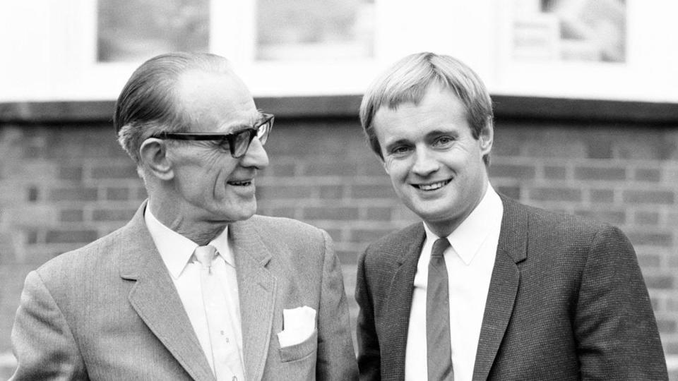 David McCallum Jr pictured with his father, David Sr, in 1966 at his parents house. 