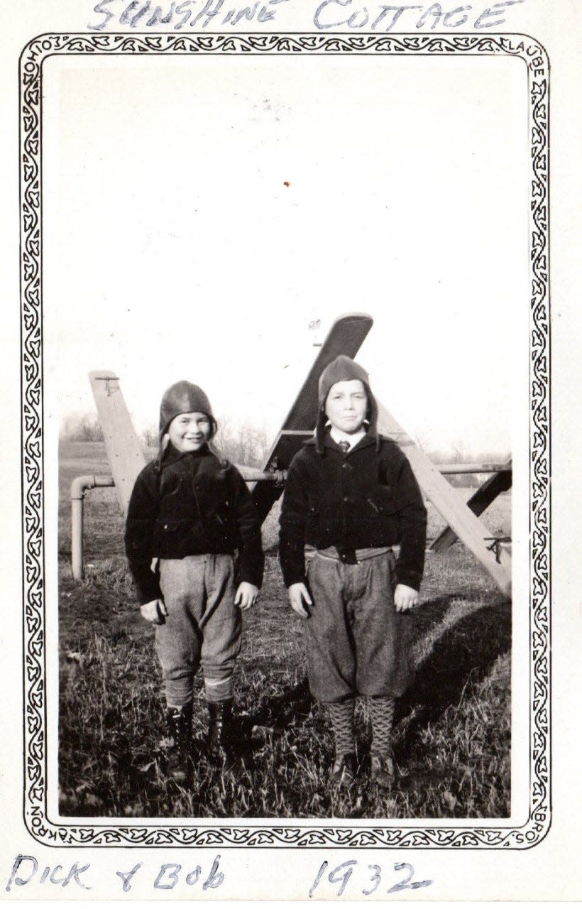 Bob Hughes, right, then 9, and his brother Dick, 7, at the tuberculosis sanitorium in Akron, Ohio, in 1932. Bob turned 100 on Feb. 1, 2023. Dick died in 2012 at age 87.