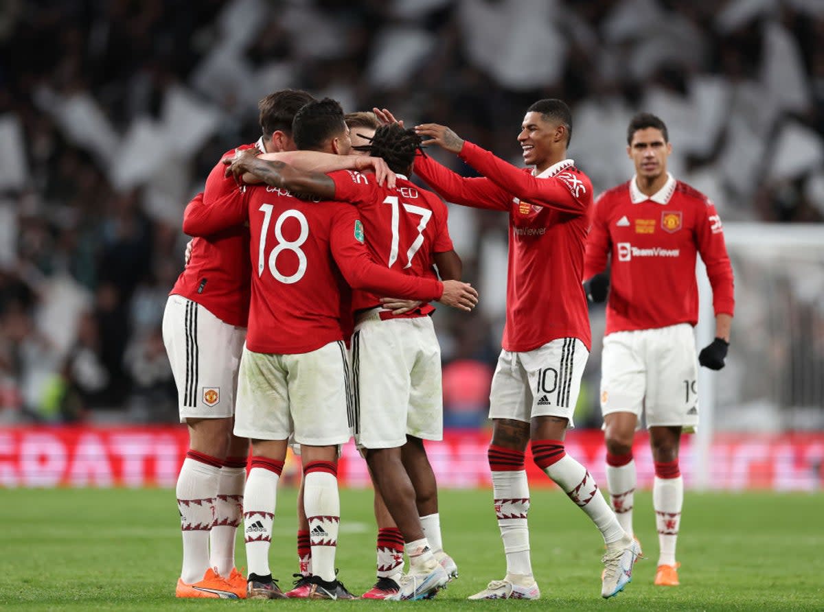 Manchester United celebrate a first domestic trophy in six years (Getty Images)