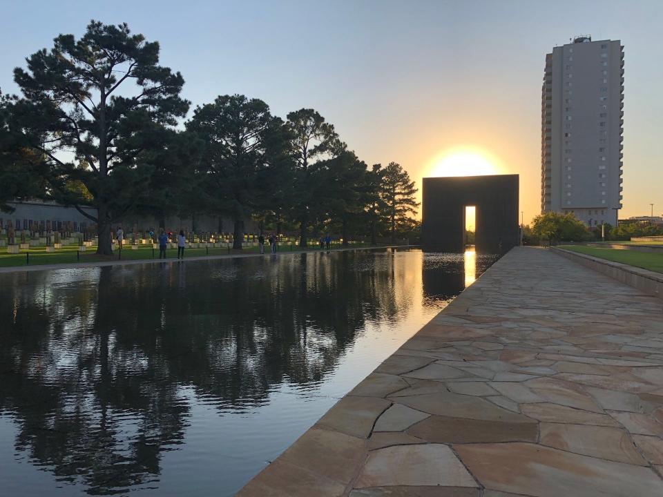 The Oklahoma City National Memorial is shown in the HBO Original documentary “An American Bombing: The Road to April 19th." The film is premiering at 8 p.m. Tuesday, April 16 on HBO and will be available to stream on Max.