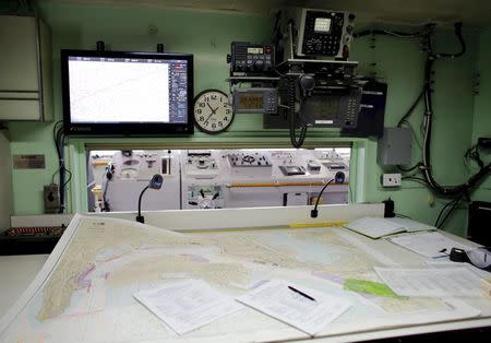 Navigation equipment is shown onboard a ship in San Diego May 15, 2015. REUTERS/Mike Blake/File Photo