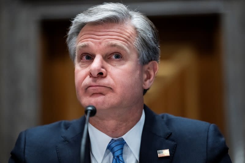 ▲美國聯邦調查局（FBI）局長瑞伊 (Christopher Wray) 表示，中國政府所支持的駭客伏特颱風已入侵美國基建公司。（圖／美聯社／達志影像）