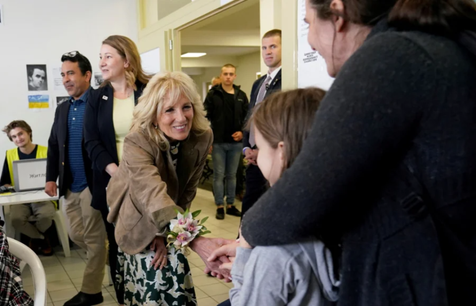 Jill Biden in Kosice <span class="copyright">Susan Walsh/Pool via REUTERS</span>