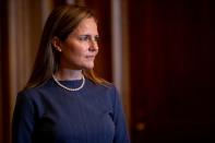 Judge Amy Coney Barrett meets with Senate Majority Whip John Thune, in Washington