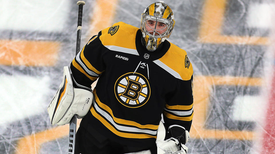 Jeremy Swayman has been one of the best young goaltenders in the game since entering the league three seasons ago. (Photo by John Tlumacki/The Boston Globe via Getty Images)