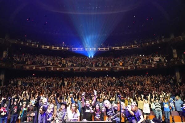 Crush40 played for this sold-out crowd at the Dolby Theatre in Los Angeles. It was a two-night sellout at the 3,300-seat venue.