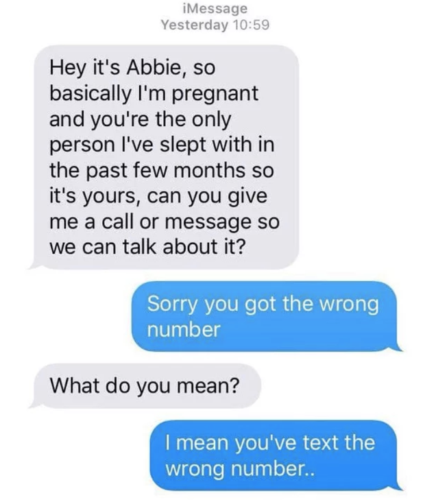 This was the text she received on her phone. Photo: Twitter