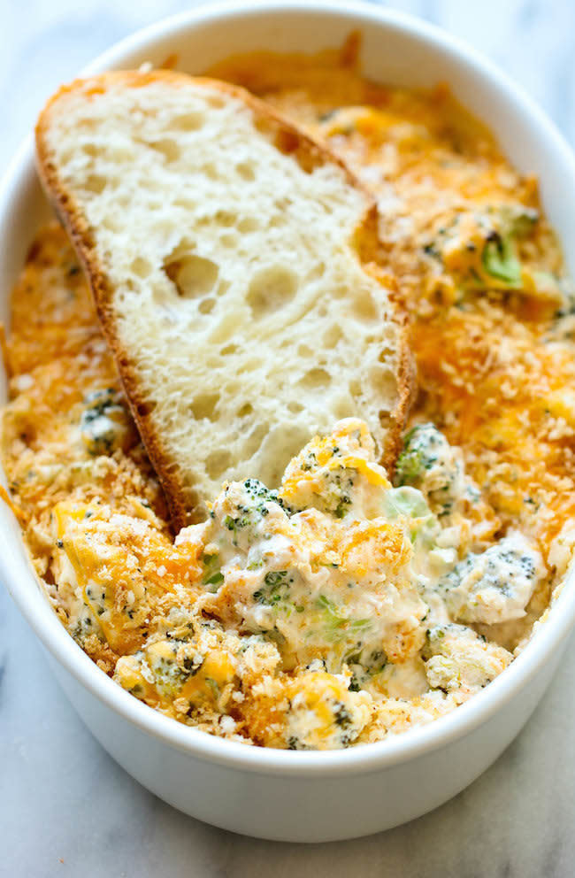 <strong>Get the <a href="http://damndelicious.net/2014/04/16/baked-broccoli-parmesan-dip/" target="_blank">Parmesan And Broccoli Dip recipe</a> from Damn Delicious</strong>