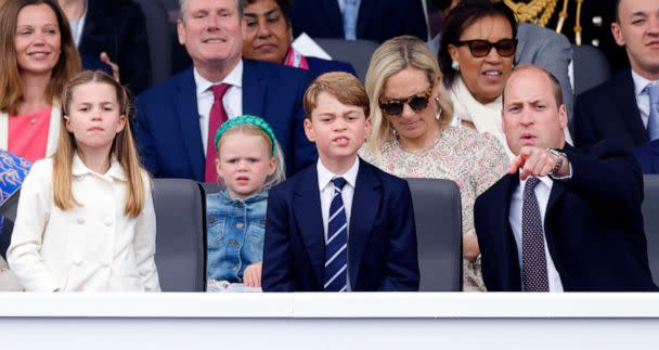 PHOTO: Princess Charlotte, Prince George and Prince William attend the Platinum Pageant on The Mall, June 5, 2022, in London. (Max Mumby/Indigo/Getty Images)