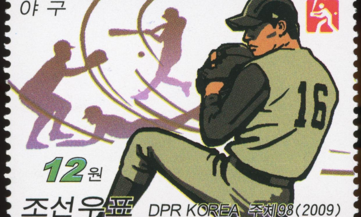 <span>A 2009 North Korea stamp set. Baseball is still remembered in a country that has proclaimed itself America’s ‘biggest enemy’.</span><span>Photograph: Sherab/Alamy</span>