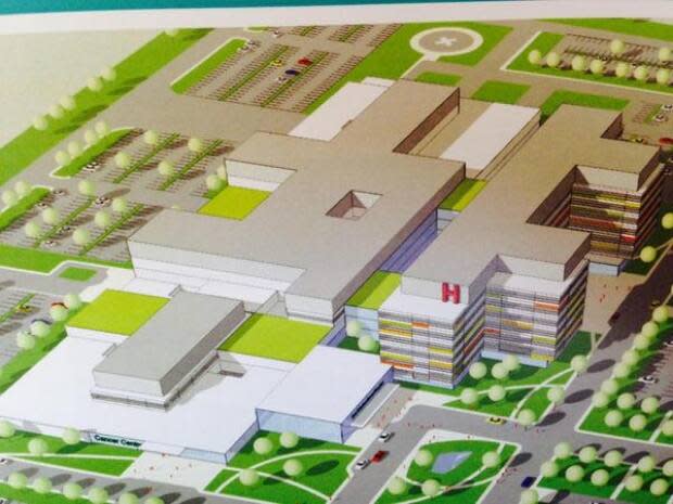 The new mega-hospital will stand 10 storeys tall and have 500 beds. (Windsor Regional Hospital Handout - image credit)